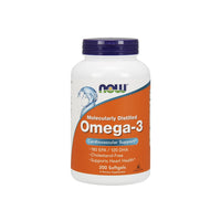 Miniatura para Un frasco de Now Foods Omega-3 180 EPA/120 DHA 200 cápsulas blandas, que favorecen la salud del corazón y la función cerebral.