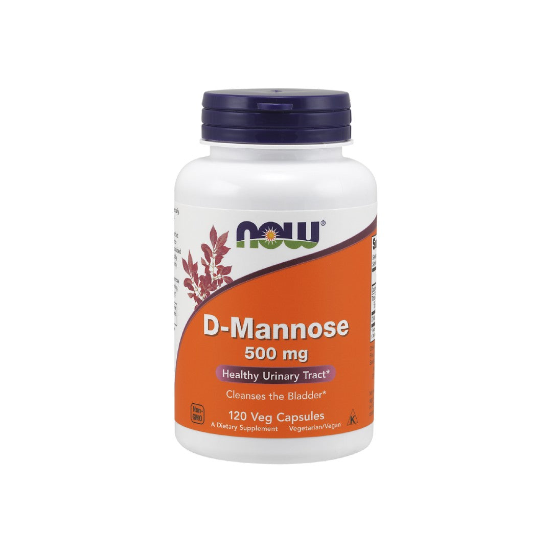 Now Foods D-Manosa 500 mg 120 cápsulas vegetales.