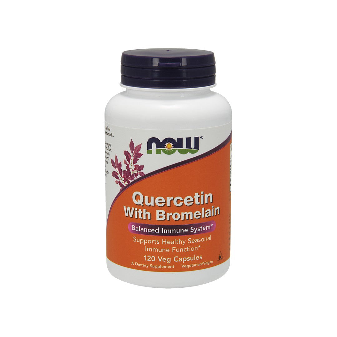 Now Foods La quercetina con bromelina 120 cápsulas vegetales es un suplemento dietético diseñado para reforzar el sistema inmunitario y promover la función inmunitaria estacional. Contiene quercetina, un antioxidante natural que se ha demostrado.