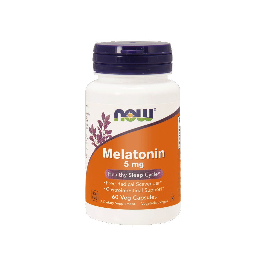 Now Foods Melatonina 5 mg 60 cápsulas vegetales.