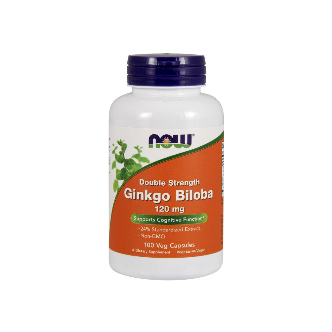 Now Foods Extracto de Ginkgo Biloba 24% 120 mg 100 cápsulas vegetales.