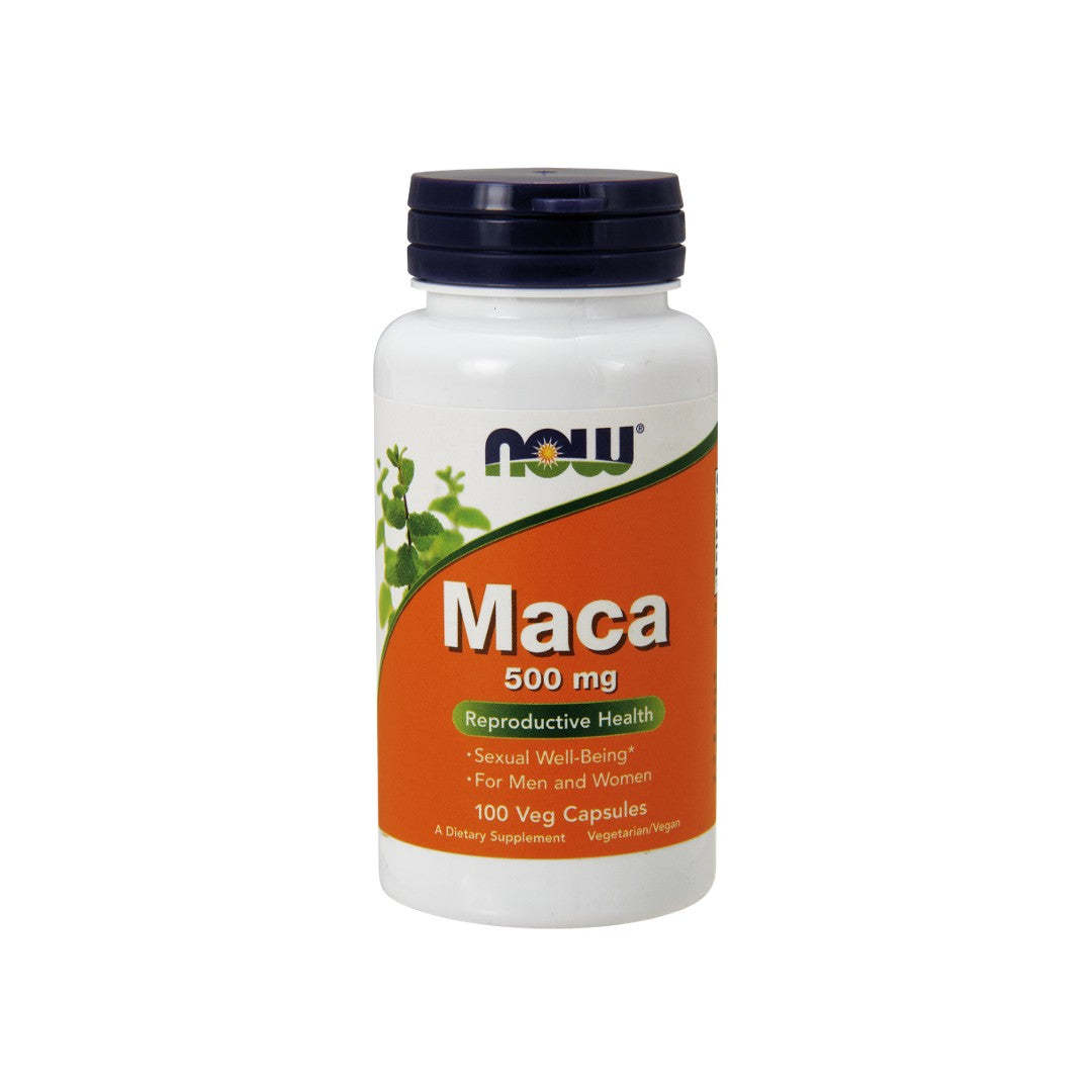Now Foods Maca 500 mg 100 cápsulas vegetales.