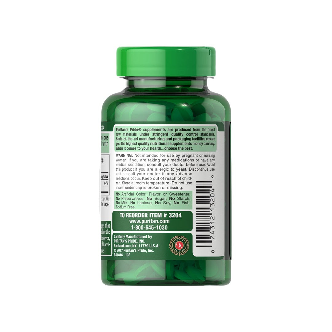 Un frasco de Puritan's Pride Selenio 200 mcg 250 comprimidos, repleto de antioxidantes para la salud del sistema inmunitario. Incorpora un suplemento de selenio para obtener mayores beneficios.