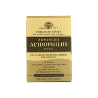 Thumbnail for Una caja de Solgar's Advanced Acidophilus Plus 120 cápsulas vegetales.
