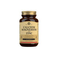 Miniatura de Un frasco de suplemento dietético con 100 comprimidos de Solgar Calcium Magnesium Plus Zinc.