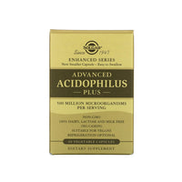 Thumbnail for Una caja de Solgar's Advanced Acidophilus Plus 60 cápsulas vegetales.