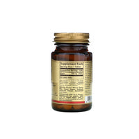 Miniatura de Un frasco de Solgar Niacina Vitamina B-3 100 mg 100 comprimidos sobre fondo blanco.