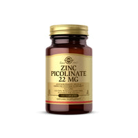 Thumbnail for Solgar's Zinc Picolinate 22mg 100 tablets provide the essential mineral zinc in the form of zinc picolinate. This antioxidant supplement supports a healthy immune system.