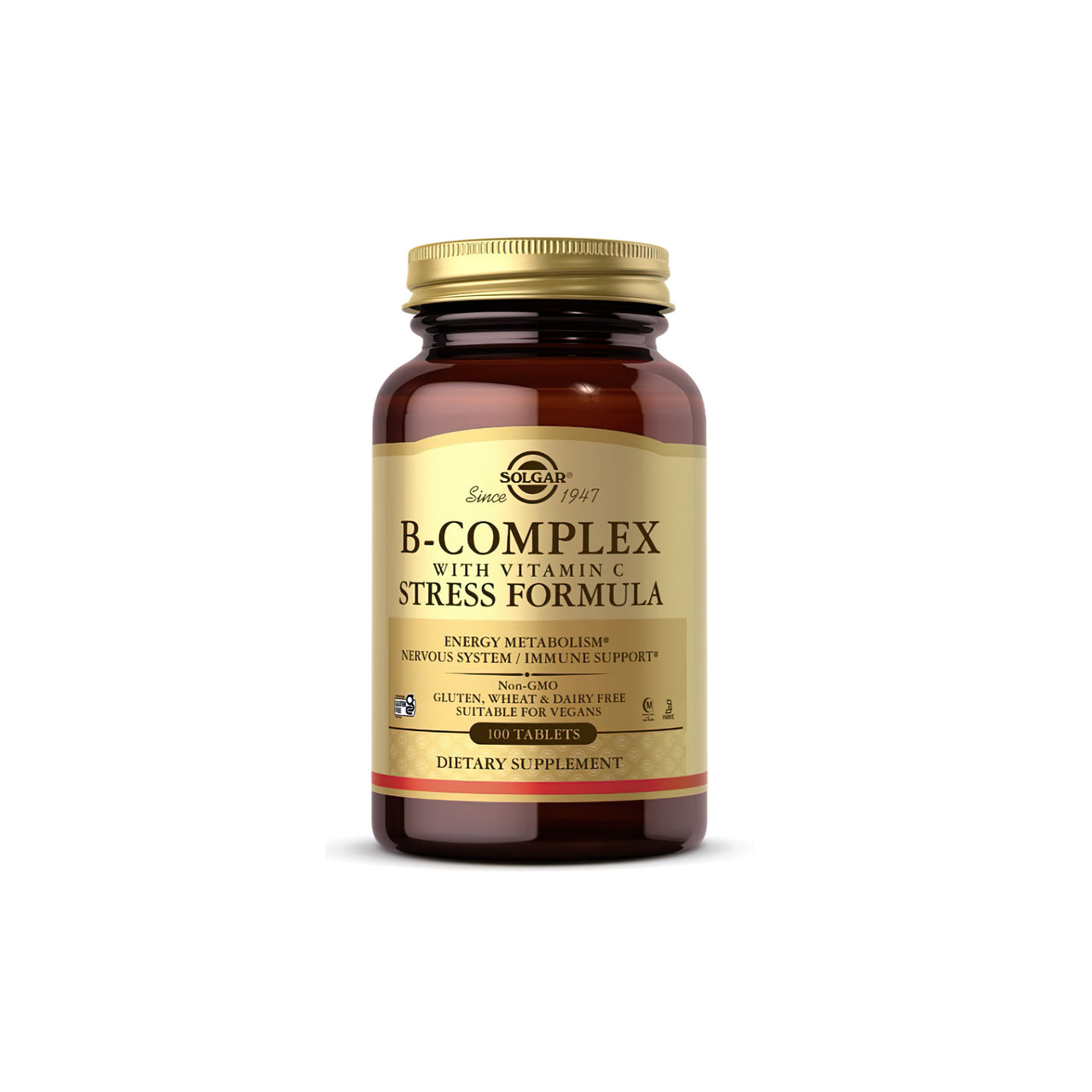 Un suplemento dietético - Solgar B-Complex with Vitamin C 100 Tablets.