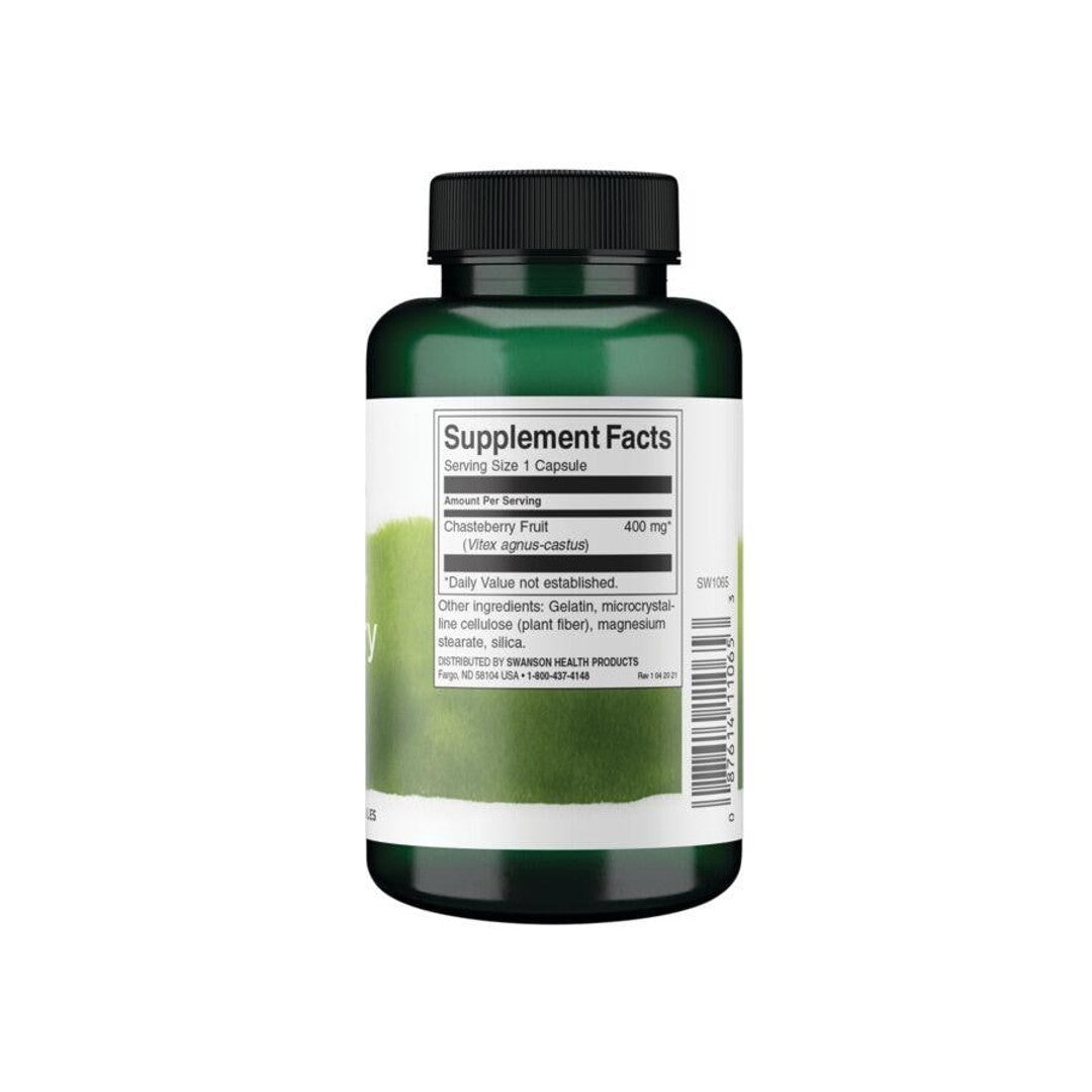 Un frasco de Swanson Sauzgatillo - 400 mg 120 cápsulas.