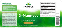 Miniatura de una etiqueta de Swanson D-Manosa - 700 mg 60 cápsulas.