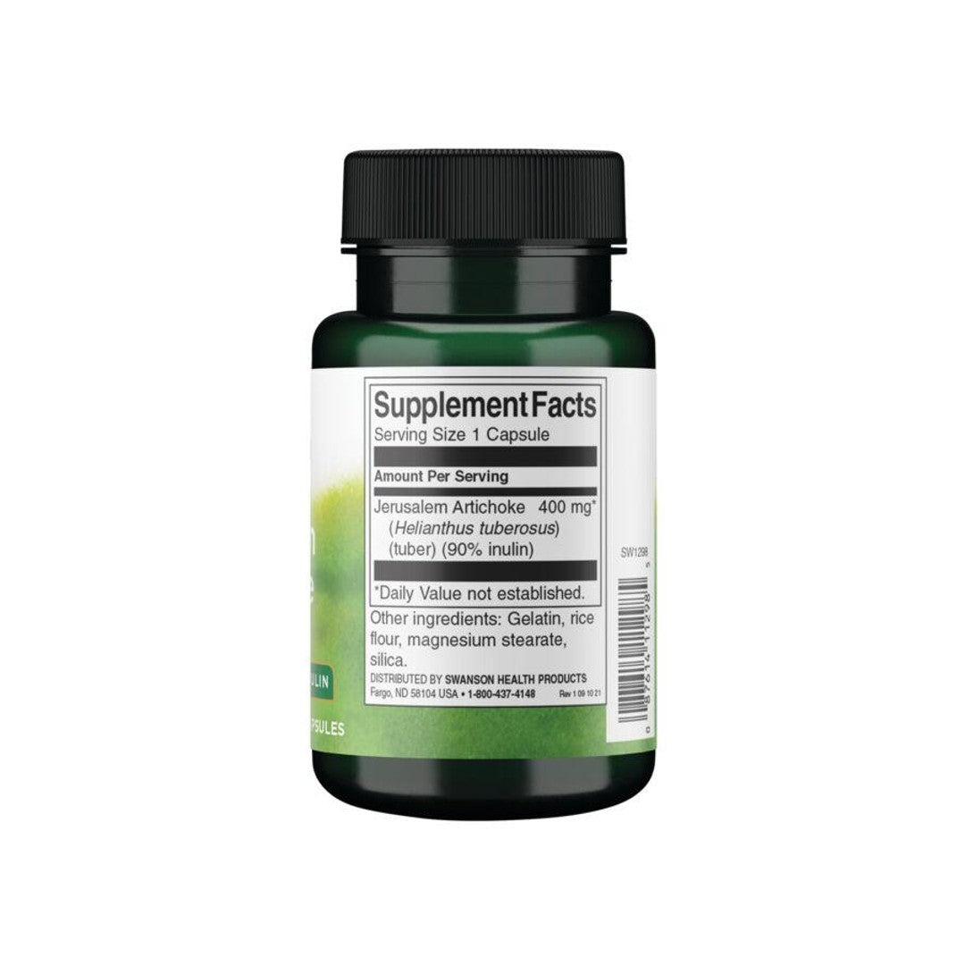 Suplemento para la salud digestiva con alcachofa de Jerusalén prebiótica - 400 mg 60 cápsulas, un suplemento a base de hierbas de Swanson.