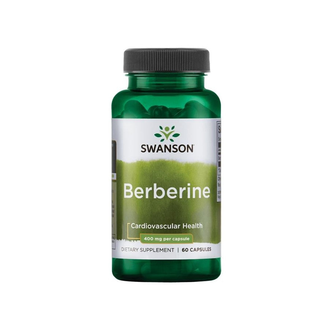 Swanson La berberina es un complemento alimenticio de 400 mg disponible en 60 cápsulas.