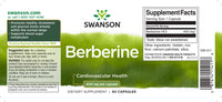 Thumbnail para Swanson Berberine - 400 mg 60 cápsulas es un suplemento dietético.