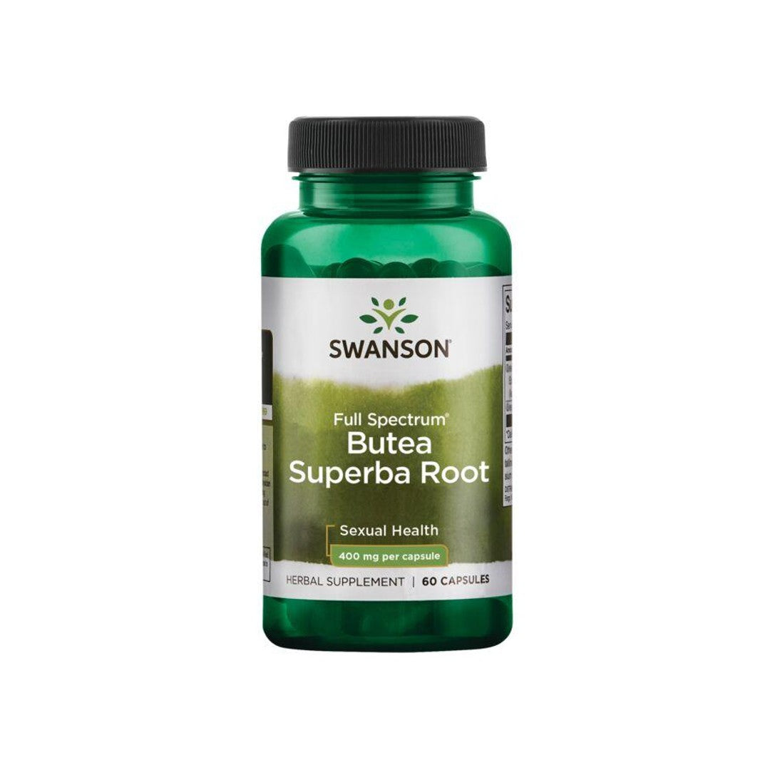 Un frasco de suplemento dietético - 400 mg 60 cápsulas de Swanson's Butea Superba Root.