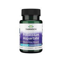Miniatura de un frasco de suplemento dietético de Swanson's Aspartato de Potasio - 99 mg 90 cápsulas.