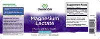 Miniatura de la etiqueta Swanson's Lactato de Magnesio - 84 mg 120 cápsulas.