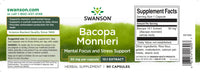Miniatura de Swanson Bacopa Monnieri 10:1 Extracto - 50 mg suplemento dietético.