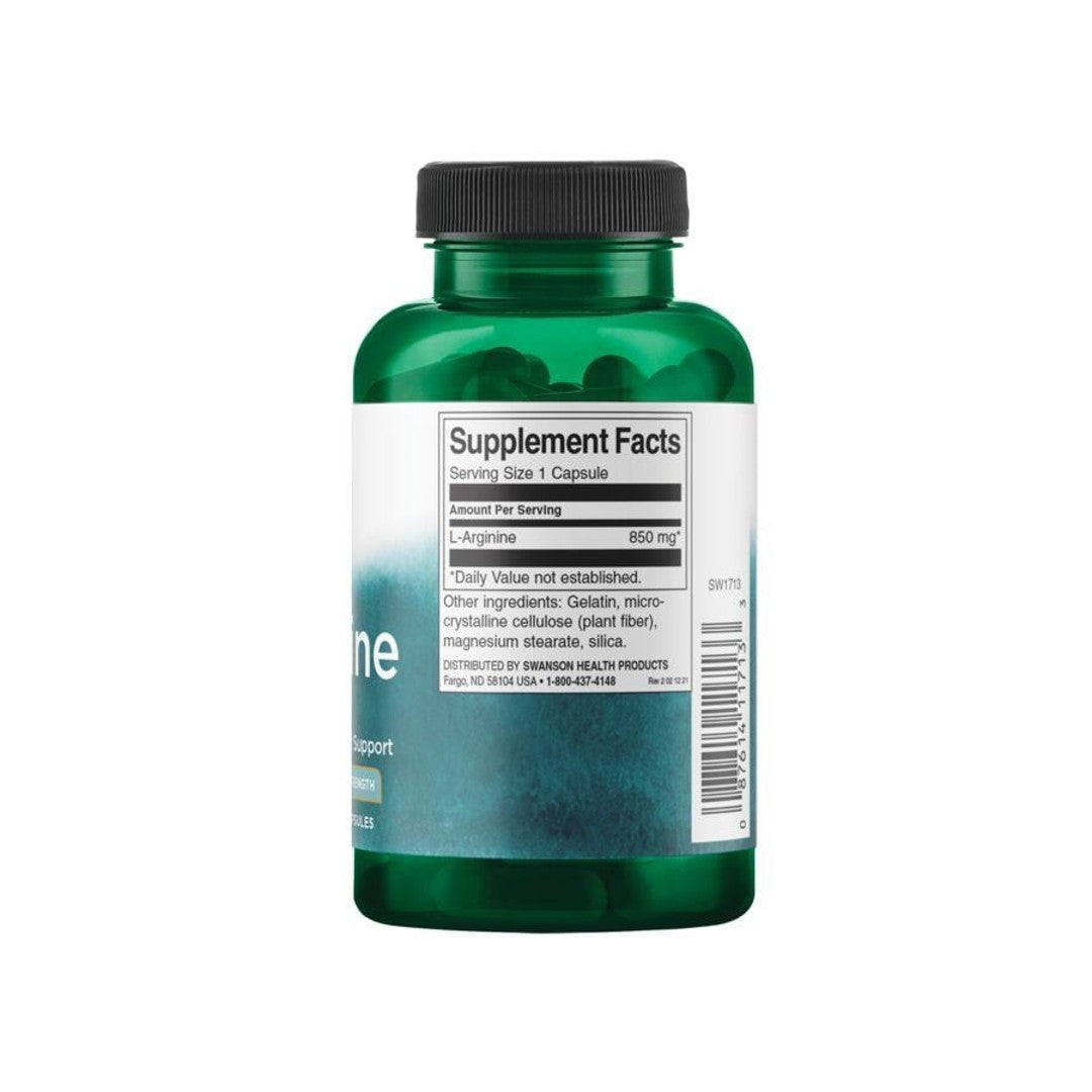 L-Arginina - 850 mg 90 cápsulas - información sobre el suplemento