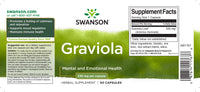 Miniatura de una etiqueta de Swanson Graviola - 530 mg 60 cápsulas.