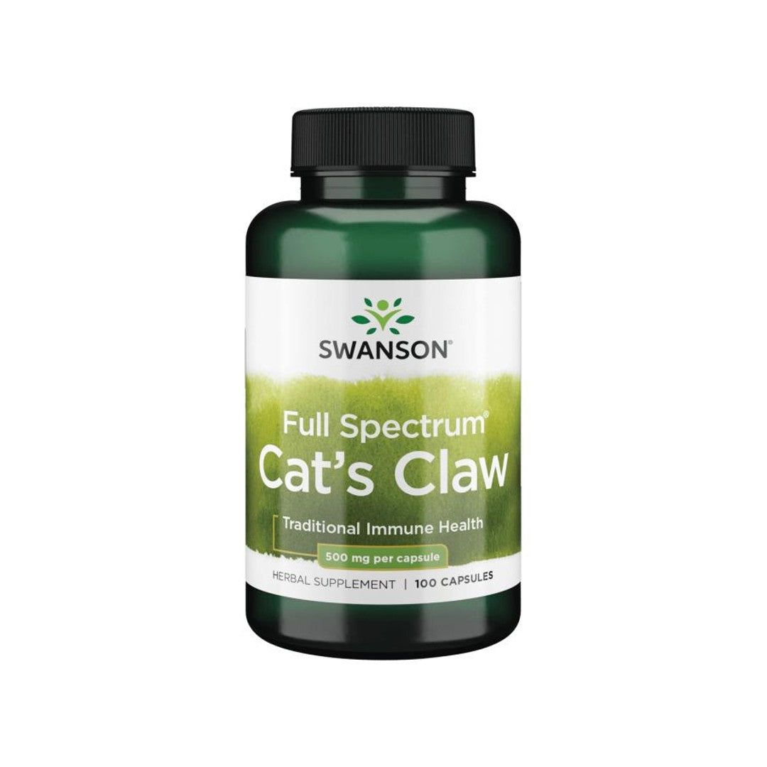Swanson Uña de Gato - 500 mg 100 cápsulas.