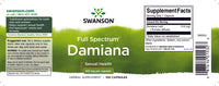 Miniatura de la etiqueta de Swanson's Damiana - 510 mg 100 cápsulas.