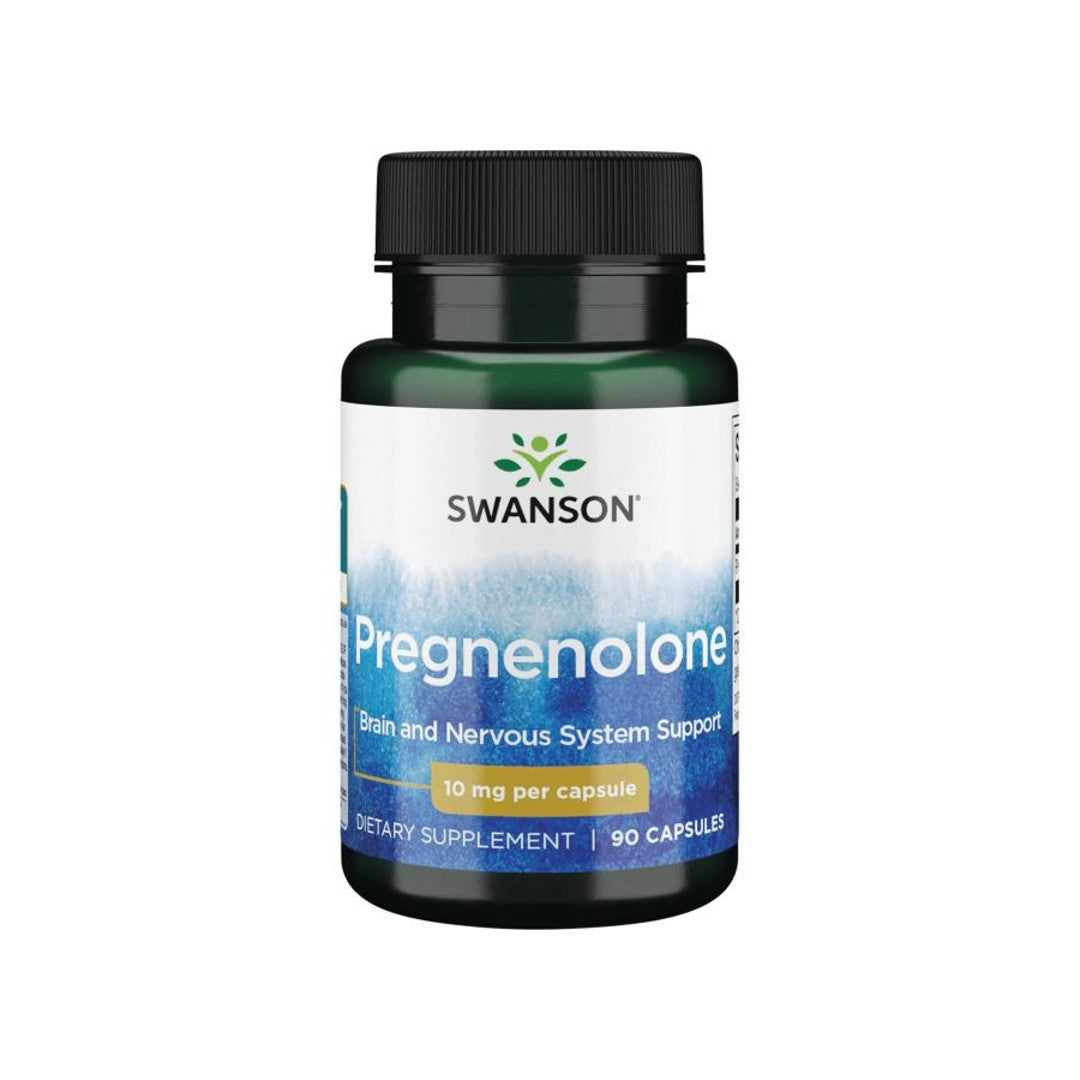 Un frasco de Swanson's Pregnenolona - 10 mg 90 cápsulas.
