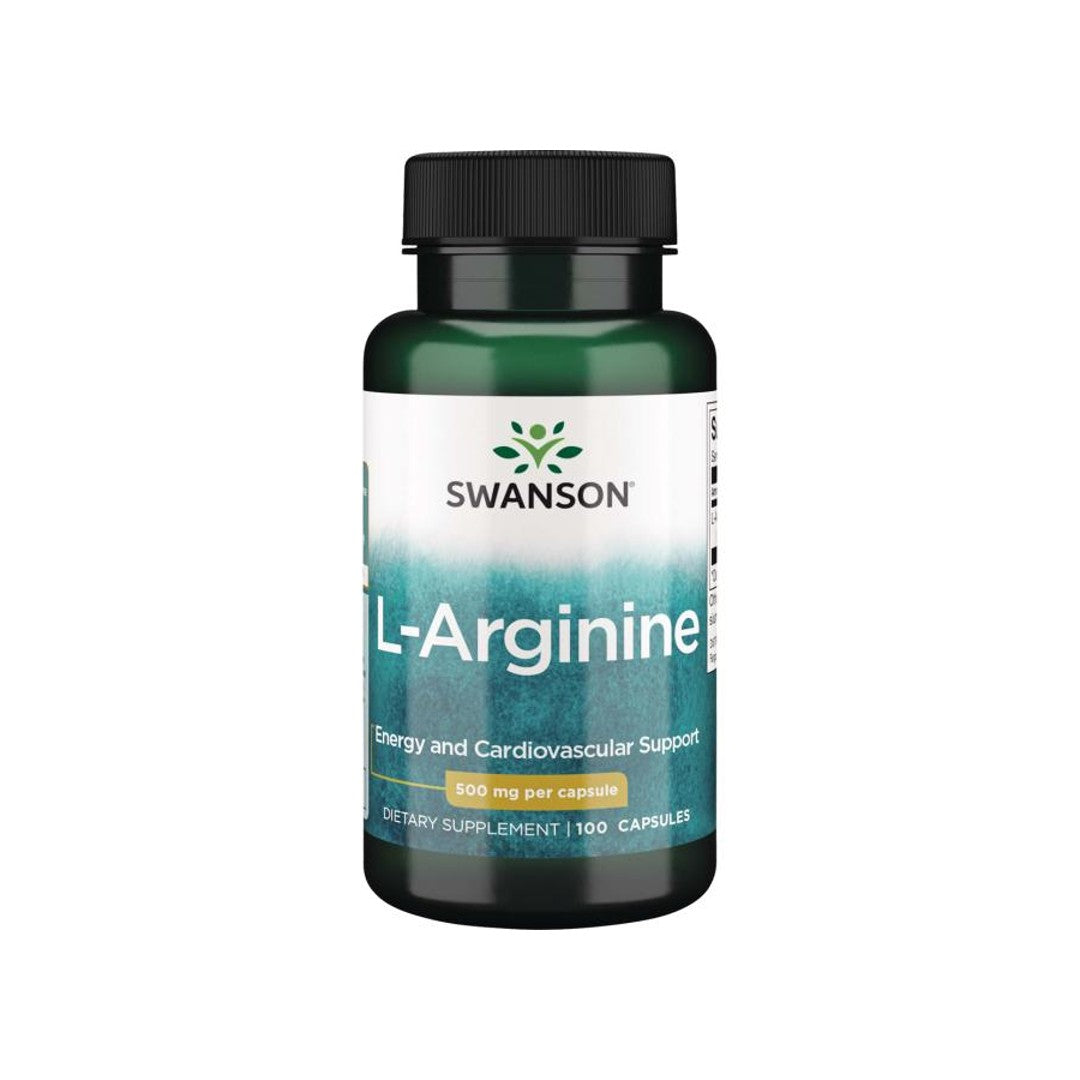 L-Arginina - 500 mg 100 cápsulas - frente