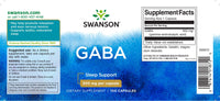 Miniatura de la etiqueta del suplemento Swanson GABA - 500 mg 100 cápsulas.