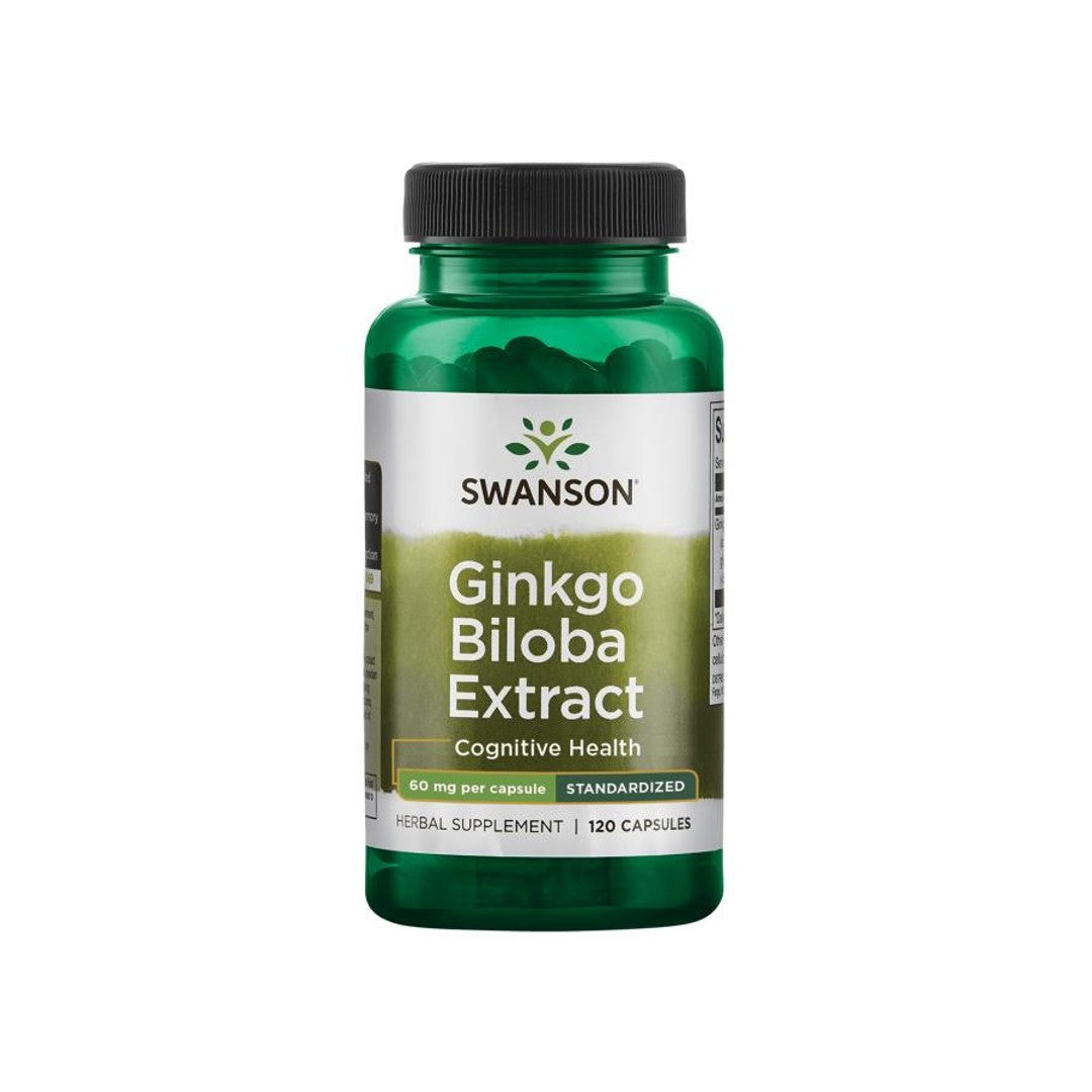 Swanson Extracto de Ginkgo Biloba 24% - 60 mg 120 cápsulas.