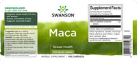 Miniatura de la etiqueta de Swanson Maca - 500 mg 100 cápsulas.