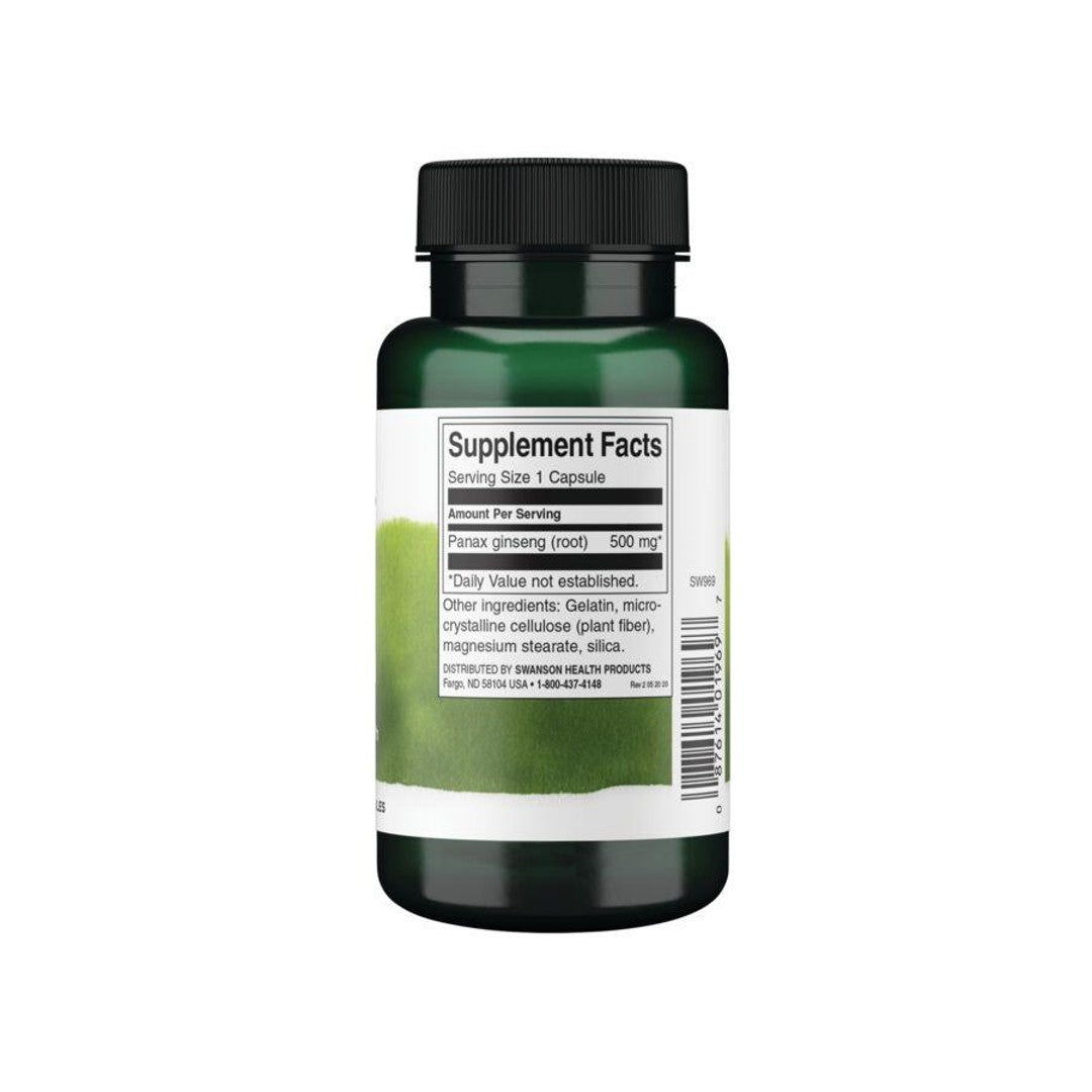 Ginseng coreano - 500 mg 100 cápsulas - información sobre el suplemento