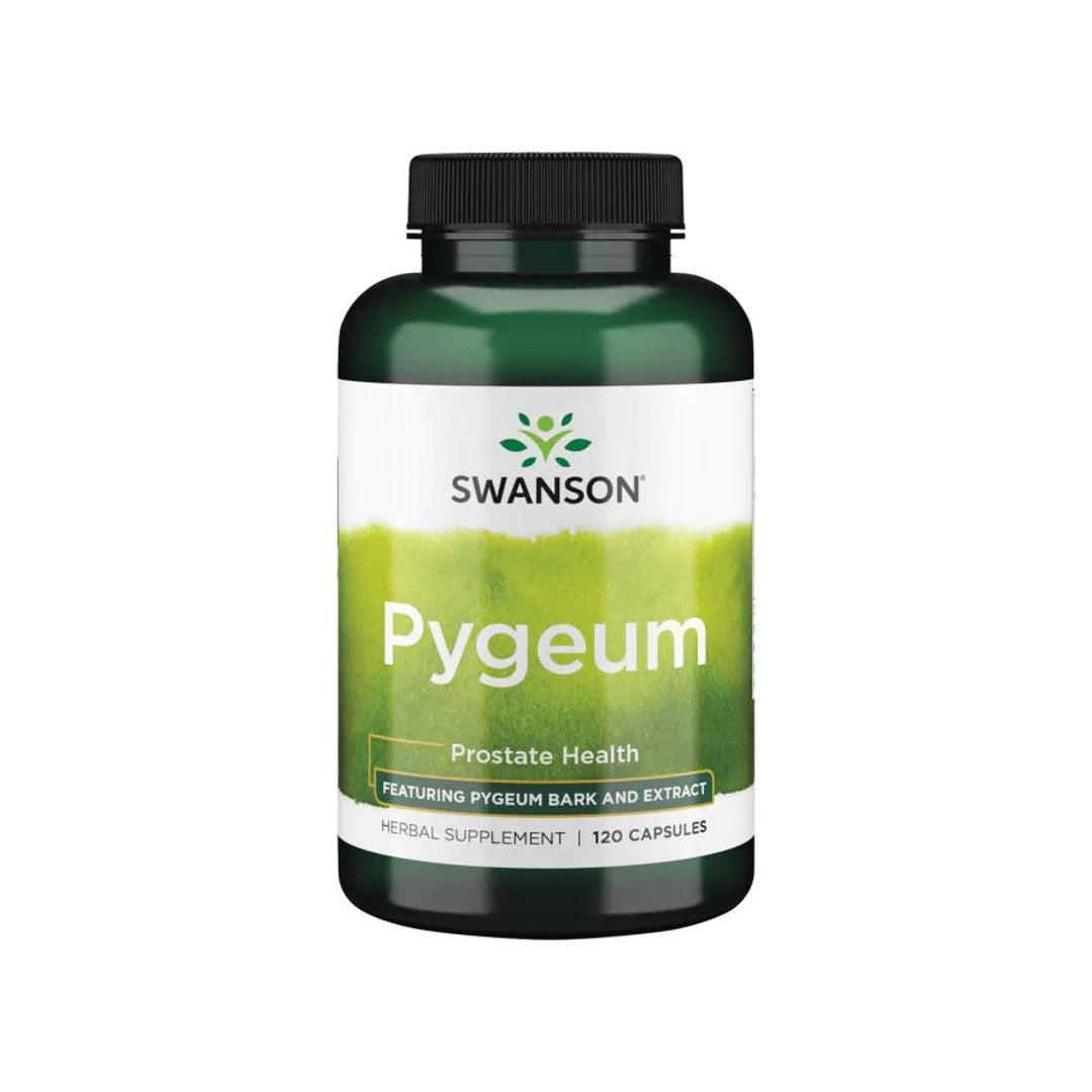 Swanson Corteza y Extracto de Pygeum - 120 cápsulas favorece la salud de la próstata y del tracto urinario.