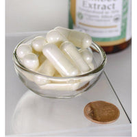 Miniatura de Swanson's Bamboo Extract - 300 mg, un suplemento dietético en un cuenco junto a una botella de Swanson's Bamboo Extract - 300 mg.