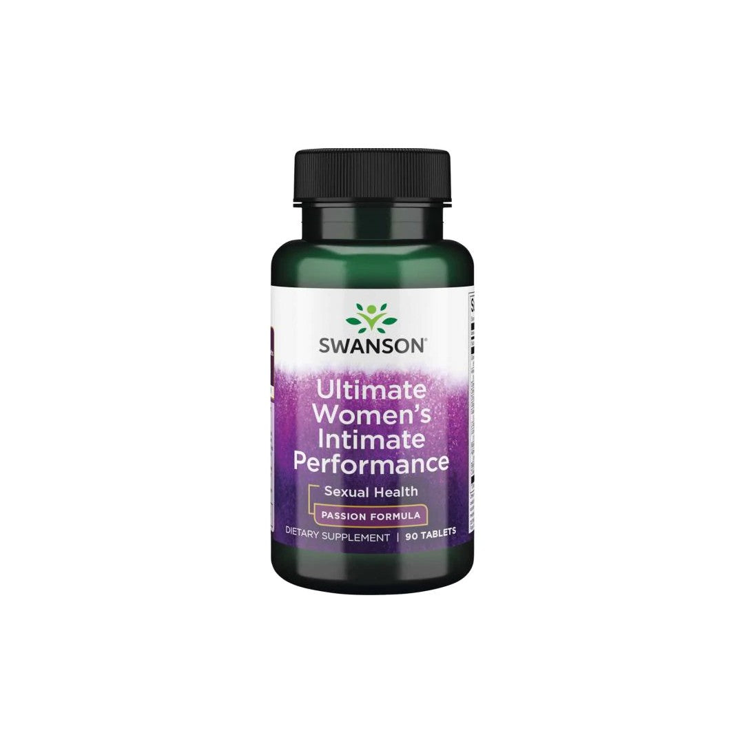 Bottle of Swanson Ultimate Women's Intimate Performance 90 Tablets Dietary Supplement with Panax Ginseng.