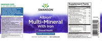 Miniatura de Swinson Multiminerales con Hierro - 120 cápsulas Albion Quelado es un suplemento que contiene vitaminas y minerales quelados Albion, incluidos quelatos de aminoácidos.