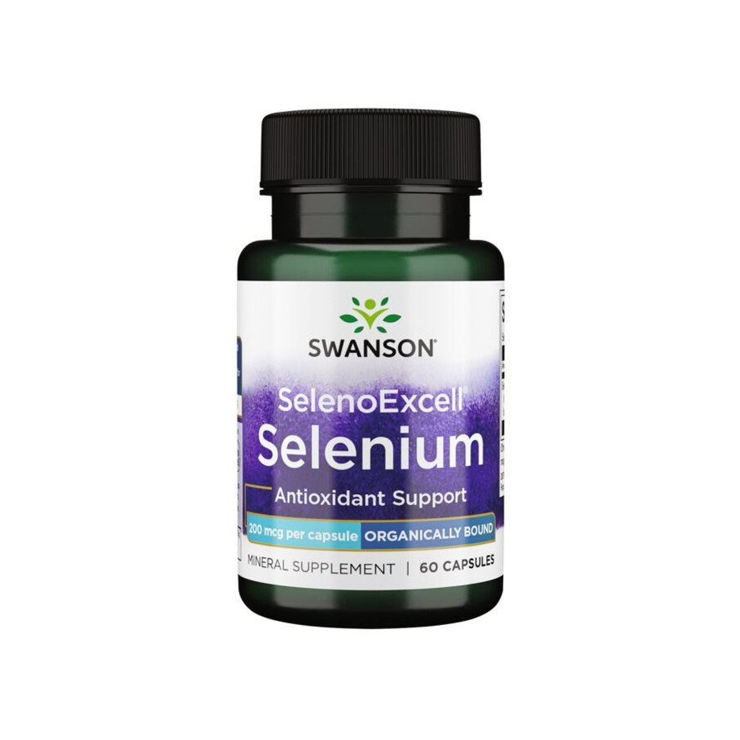 Swanson SelenoSuplemento de selenio para el cuidado cardiovascular y el mantenimiento de la próstata.