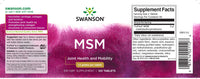 Miniatura de Un frasco de Swanson MSM - 1.500 mg 120 comprimidos con etiqueta morada, conocido por sus beneficios para la salud articular y sus propiedades antiinflamatorias.