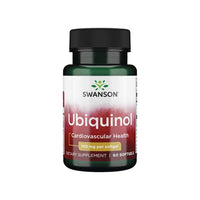 Thumbnail for Bottle of Swanson Ubiquinol 100 mg supplement for cardiovascular health, 100 mg per softgel, containing 60 softgels.