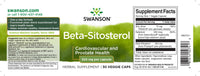Miniatura de la etiqueta del suplemento dietético Swanson Beta-Sitosterol - 320 mg 30 cápsulas vegetales.