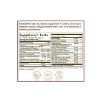 Miniatura de una etiqueta que muestra los ingredientes del suplemento Solgar's Advanced Antioxidant Formula 120 Vegetable Capsules.