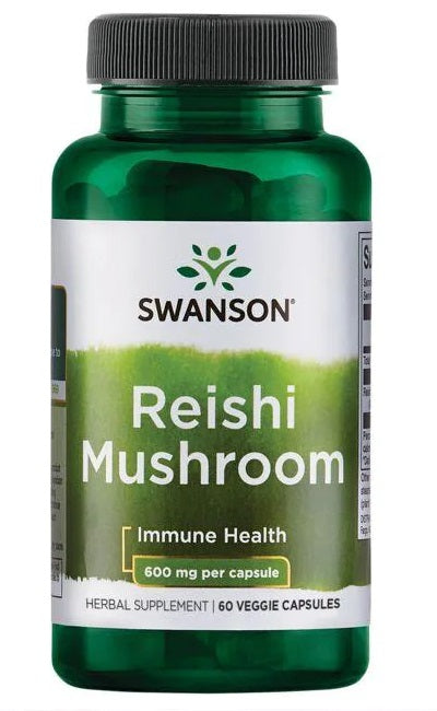 Descubre los extraordinarios beneficios para la salud inmunitaria del hongo Reishi 600 mg 60 cápsulas vegetales de Swanson, famoso por sus propiedades antioxidantes.