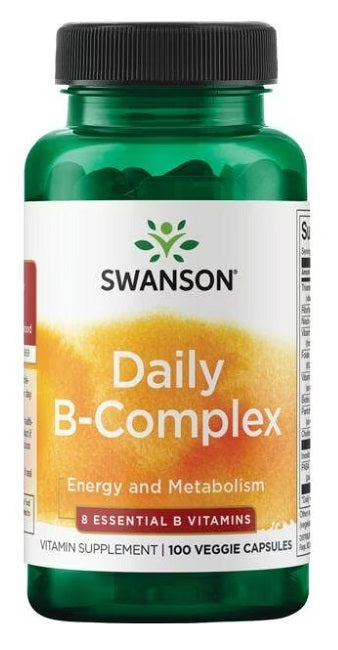 Un frasco de Swanson B-Complex Daily 100 vcaps.