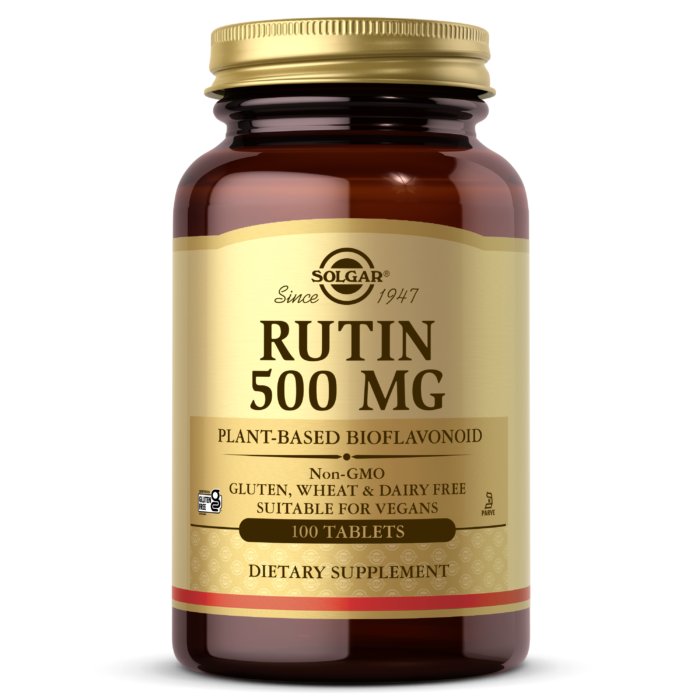 Rutina 500 mg 100 Comprimidos es un complemento alimenticio formulado con el principio activo rutina, conocido por sus efectos beneficiosos sobre los vasos sanguíneos. Estos comprimidos, fabricados por Solgar, proporcionan una forma cómoda....