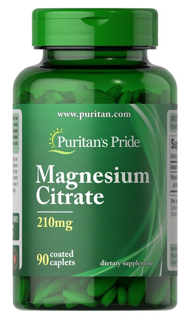 Puritan's Pride Citrato de magnesio 210 mg 90 cápsulas recubiertas.