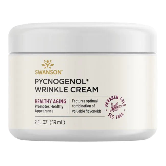 Shamason skincare presenta Swanson's Pycnogenol Wrinkle Cream 59 ml, la crema antiarrugas de elección.
