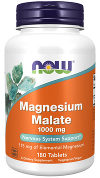 Miniatura de Now Now Foods Malato de Magnesio 1000 mg 180 comprimidos.