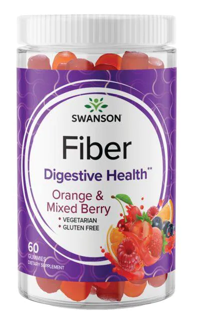 Swanson Fibra 5000 mg 60 gominolas Naranja y Bayas Mixtas.