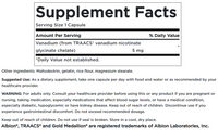 Miniatura de la etiqueta de Swanson Albion Vanadium Chelated - 5 mg 60 capsules supplement.