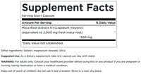Miniatura de la etiqueta de Swanson's Maca - 500 mg 60 cápsulas suplemento.